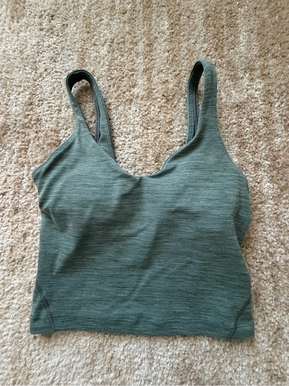 lululemon athletica Heather Green Scoop-Neck Sports Bralette